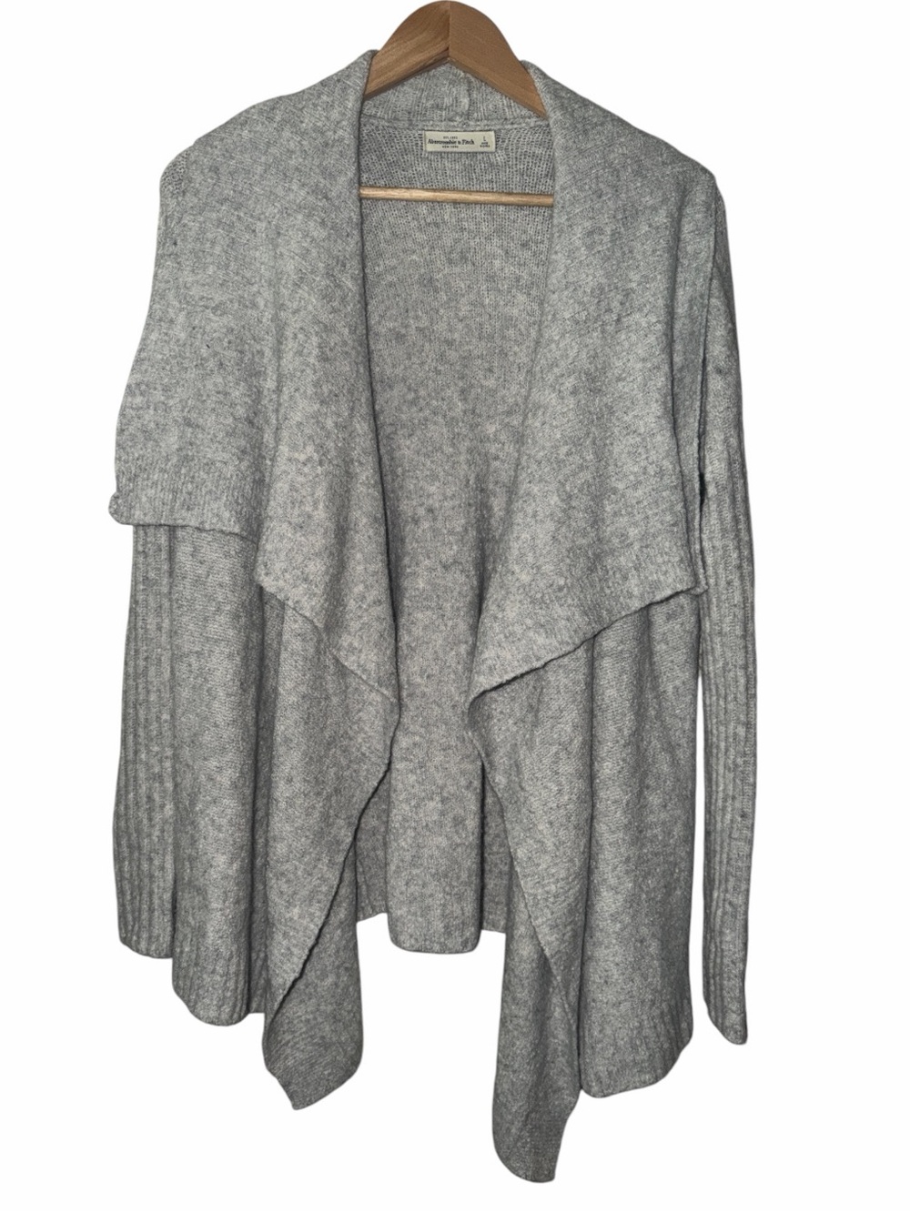 Abercrombie & Fitch Wool Blend Open Front Waterfall Cardigan Women’s Large